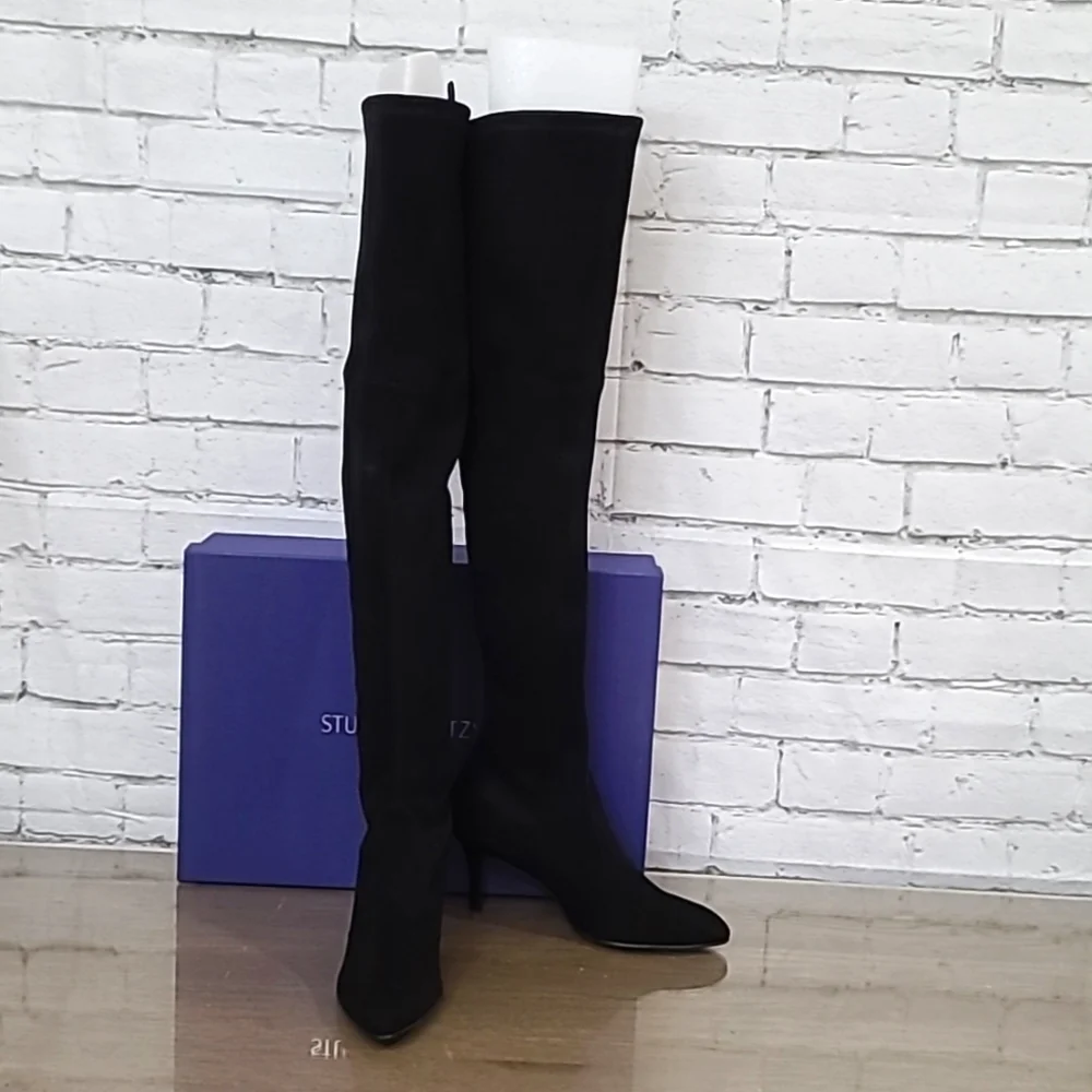 Stuart Weitzman Suede Leather Tiemodel Over-the-knee Boots in Black - NWT/NIB